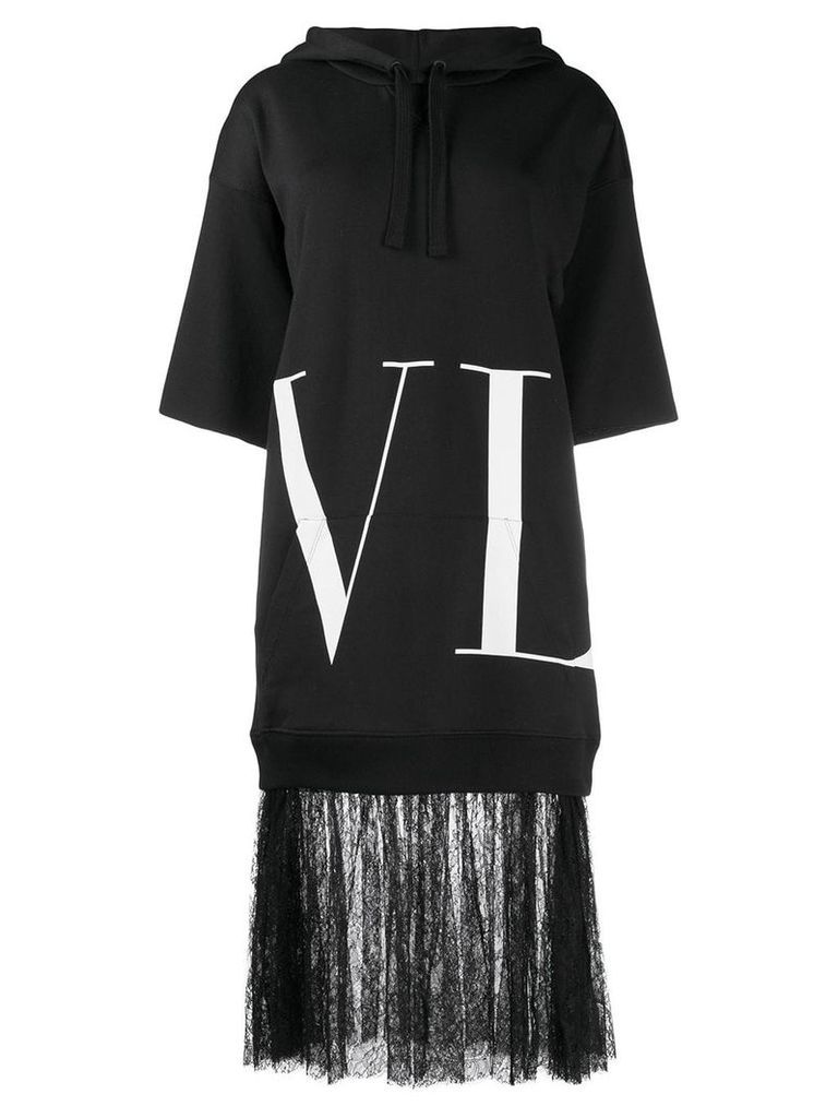 Valentino VLTN lace-trimmed sweatshirt dress - Black
