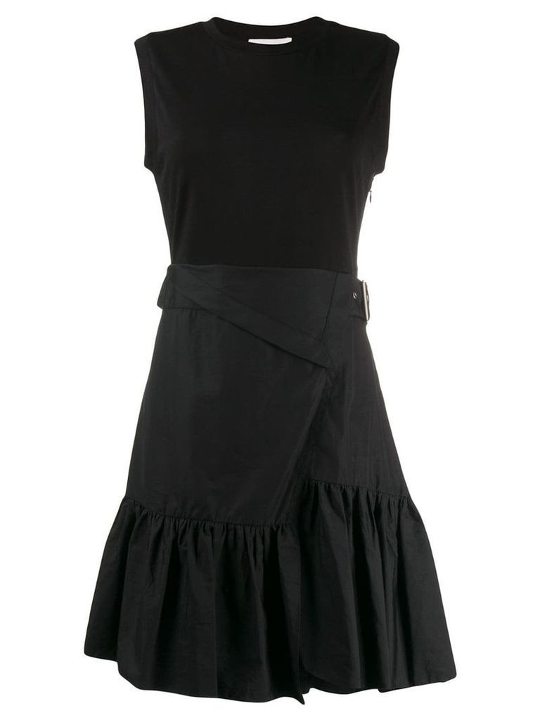 3.1 Phillip Lim T-Shirt Dress With Overlap - Black