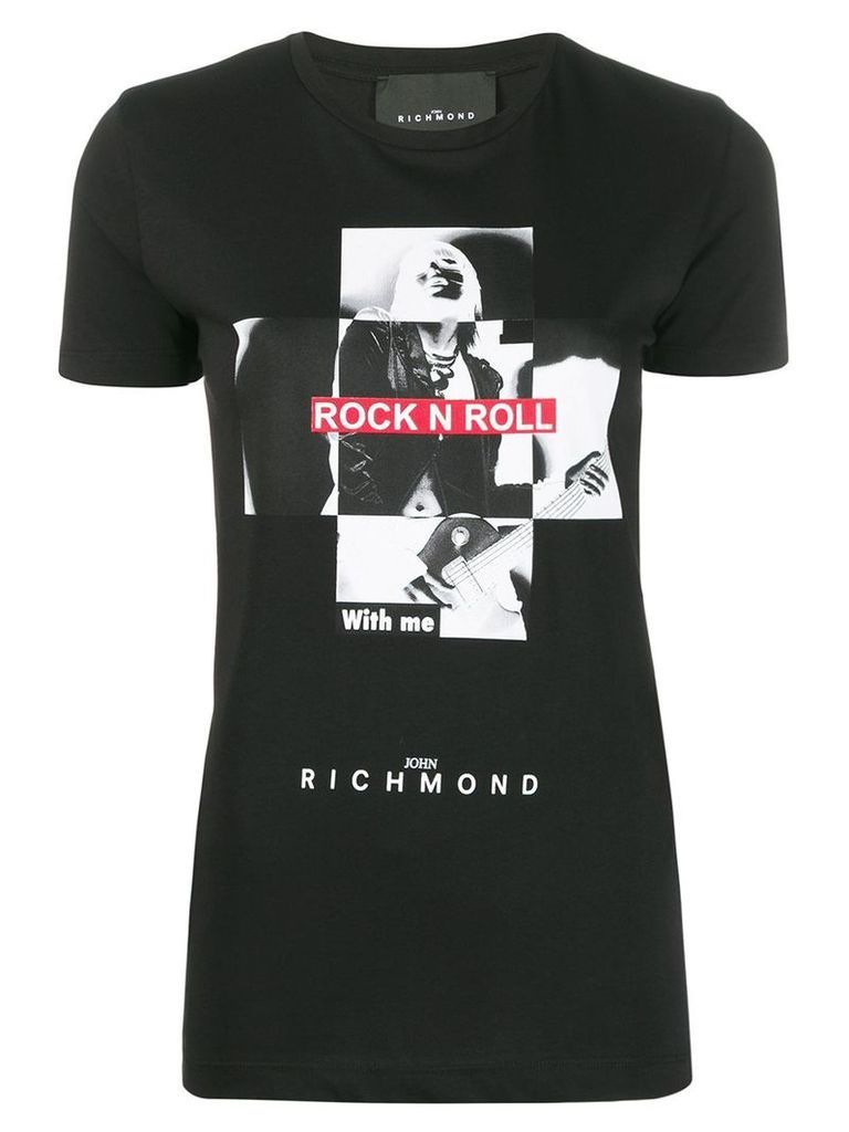 John Richmond Respect photo print T-shirt - Black
