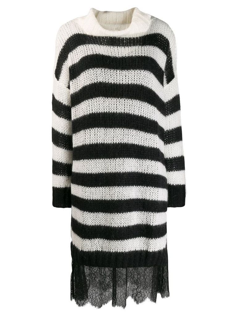 Twin-Set striped sweater dress - Black