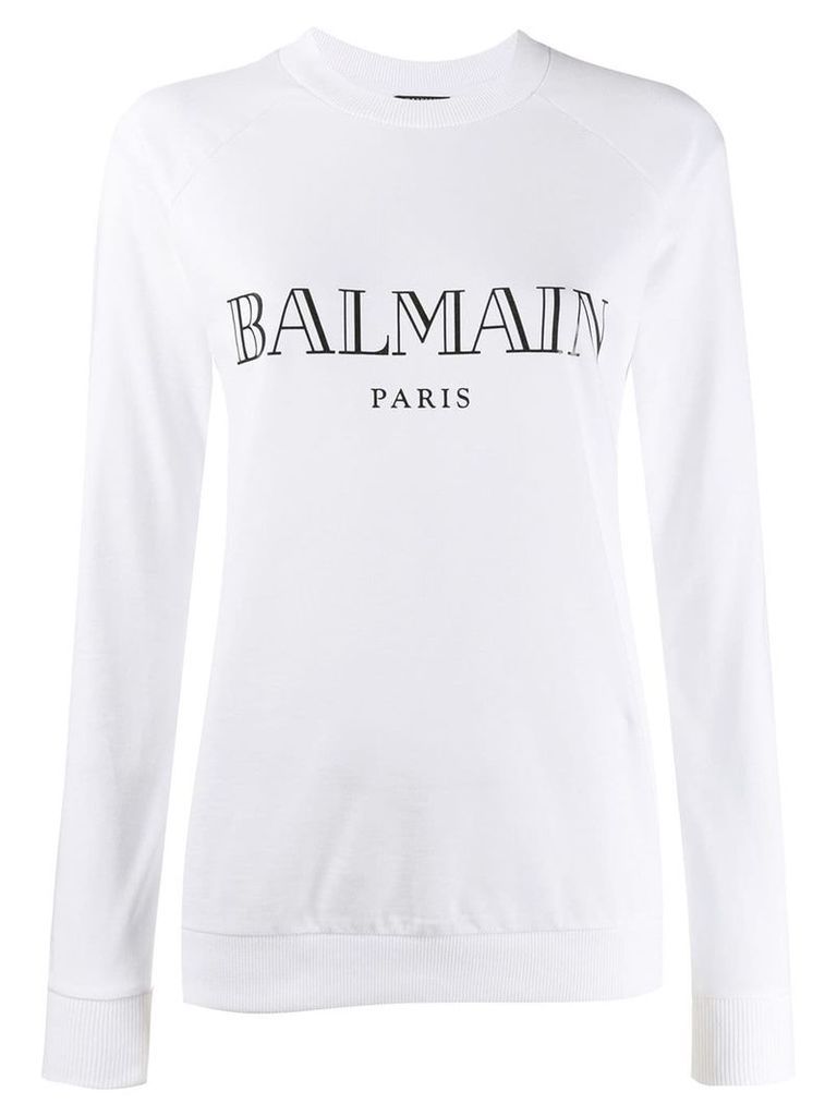 Balmain vintage logo print sweatshirt - White