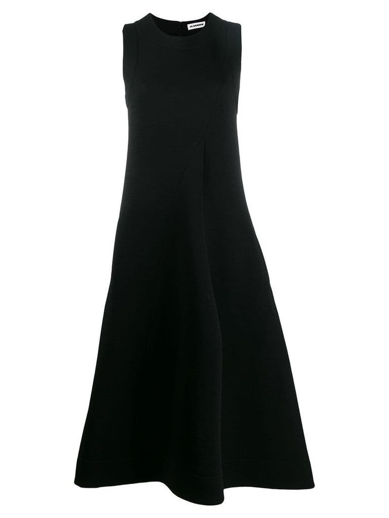 Jil Sander asymmetric sleeveless dress - Black