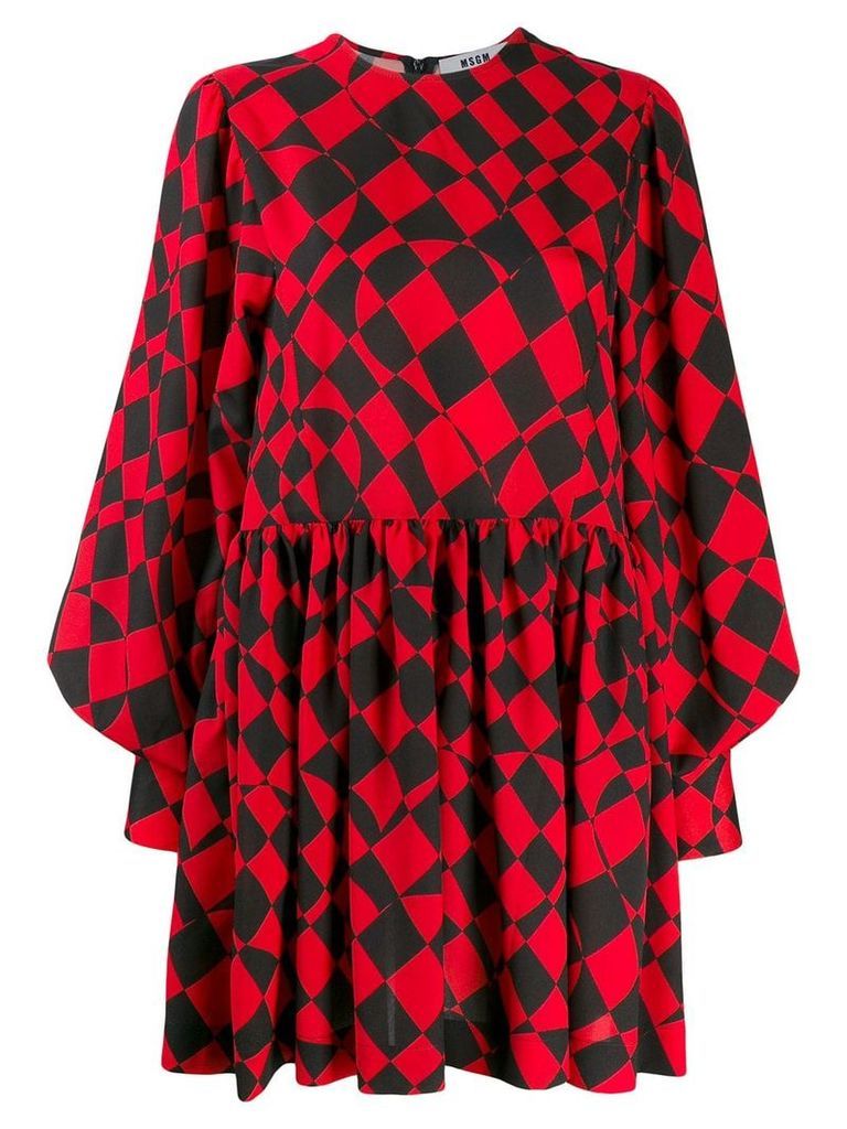 MSGM geometric-print mini dress - Red