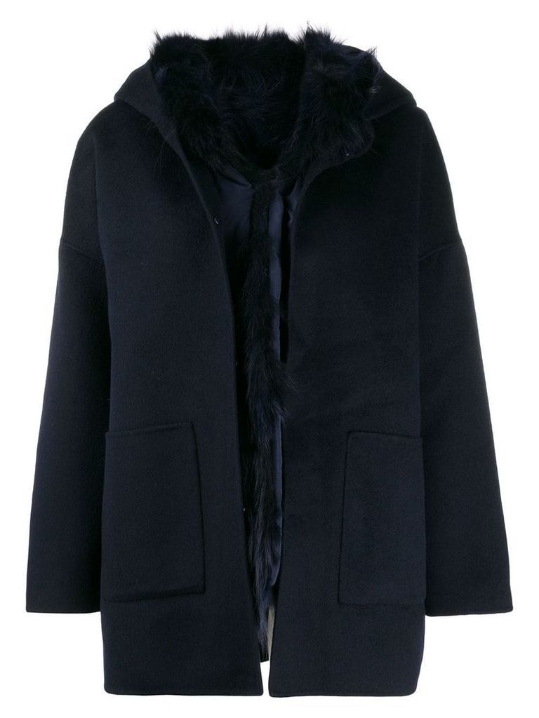 S.W.O.R.D 6.6.44 hooded single-breasted coat - Blue