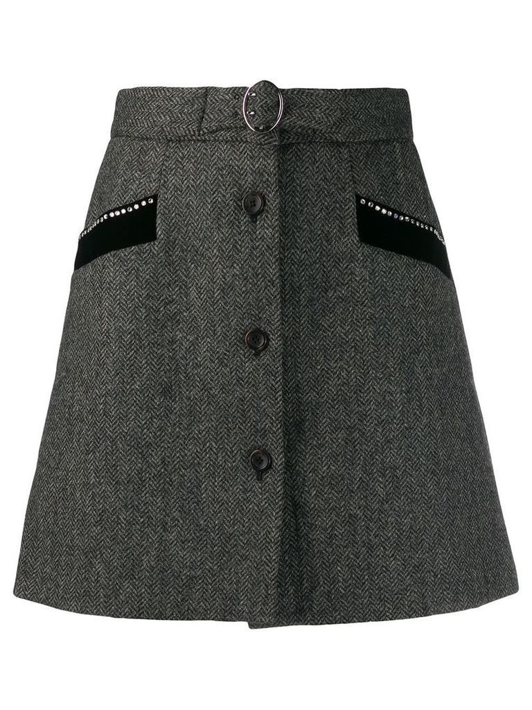 Miu Miu herringbone mini skirt - Black