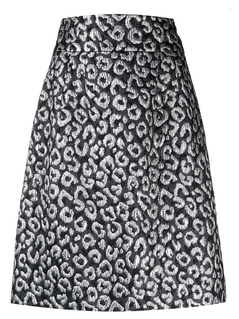 Dolce & Gabbana leopard cloqué skirt - Black