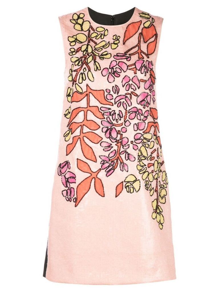 Carolina Herrera embroidered shift dress - PINK