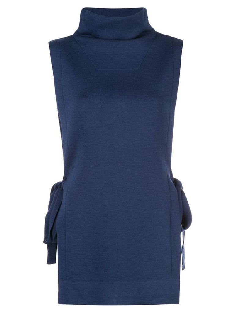 Fuzzi roll neck knitted top - Blue