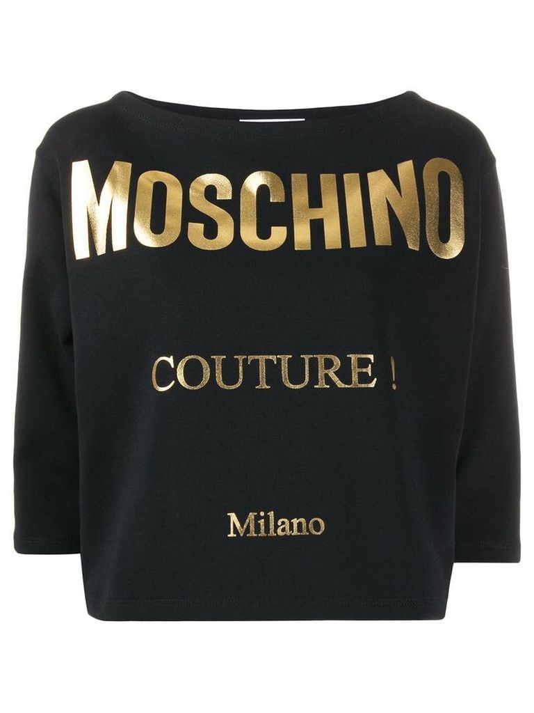 Moschino gold printed T-shirt - Black