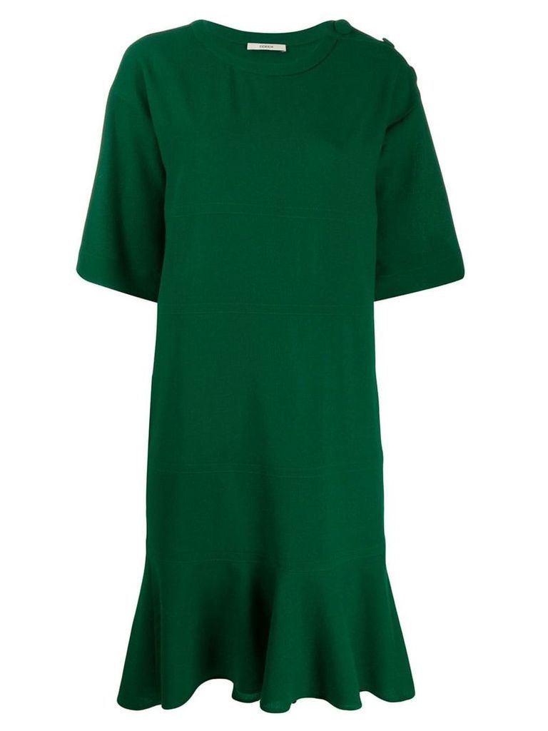 Odeeh pleated shift dress - Green