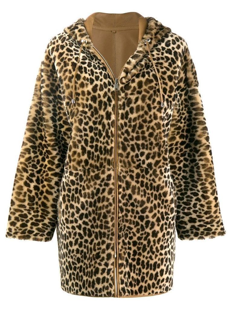 P.A.R.O.S.H. leopard print coat - 806 NEUTRAL