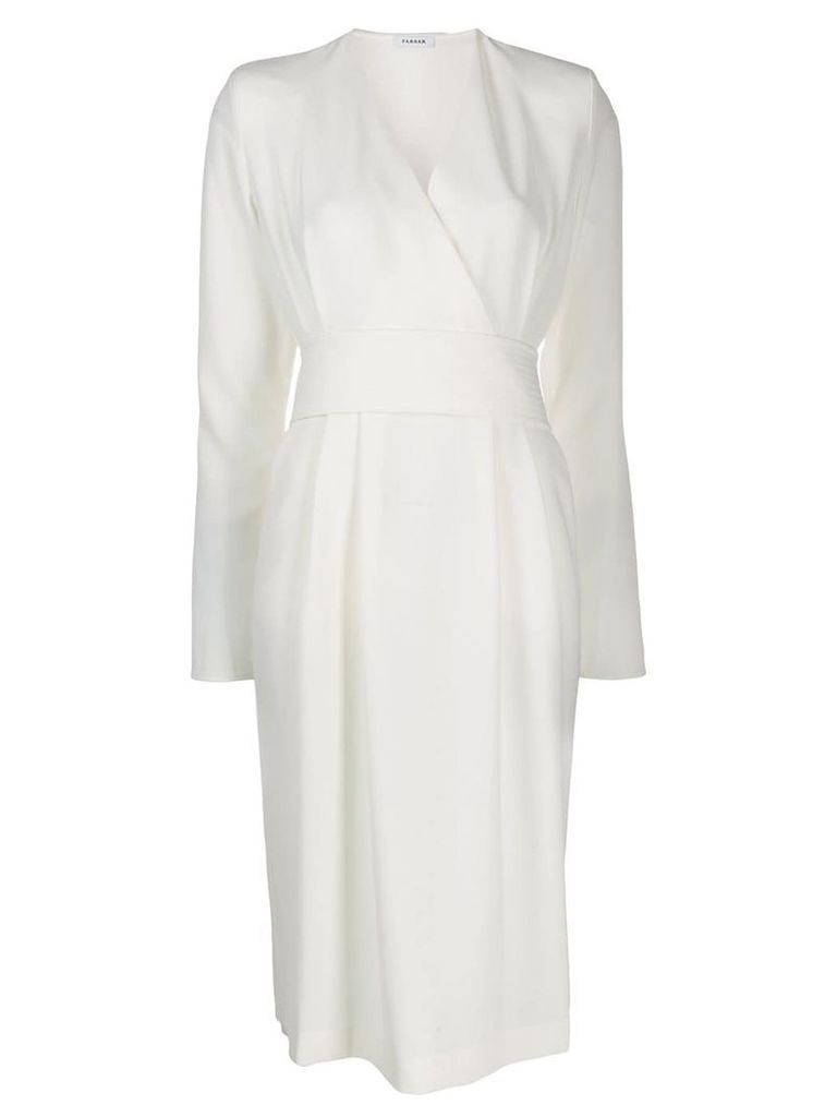 P.A.R.O.S.H. belted wrap dress - White