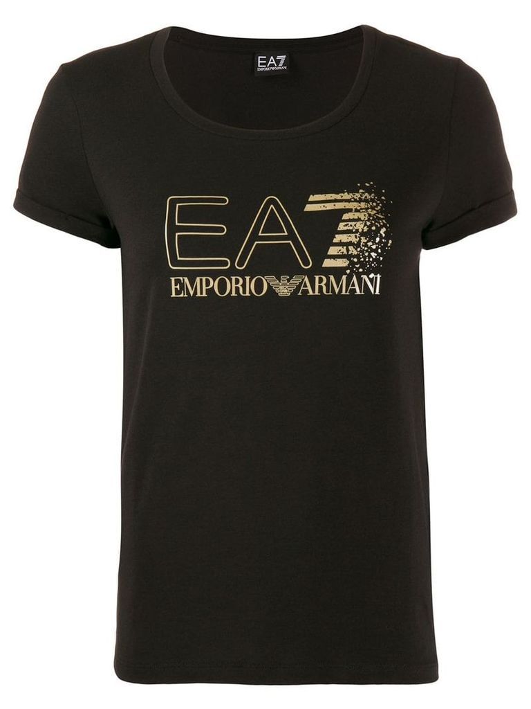 Ea7 Emporio Armani logo print T-shirt - Black