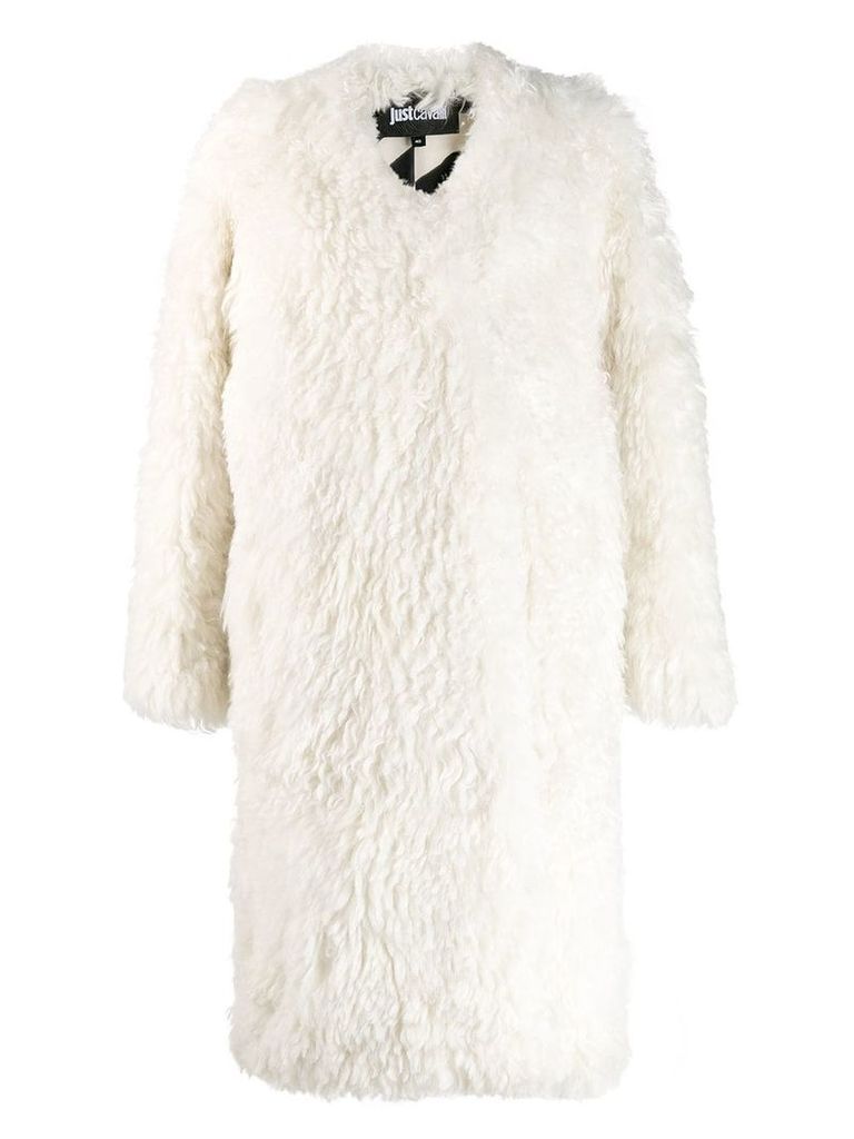 Just Cavalli oversized open coat - White