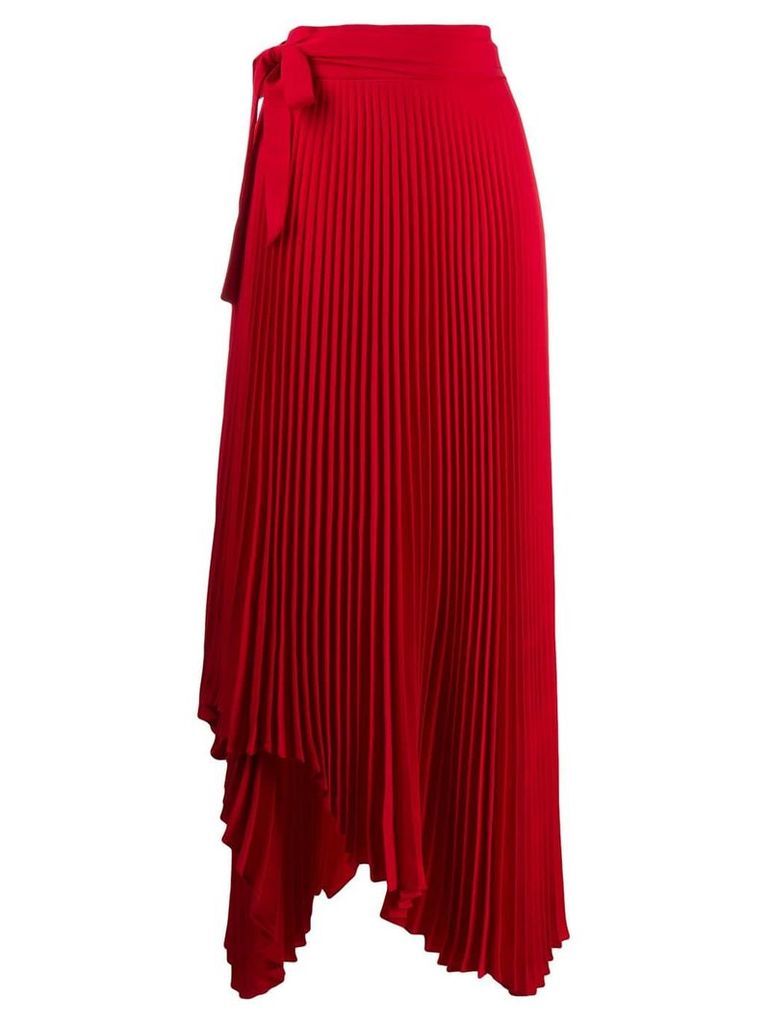 A.W.A.K.E. Mode Doric asymmetric pleated skirt - Red