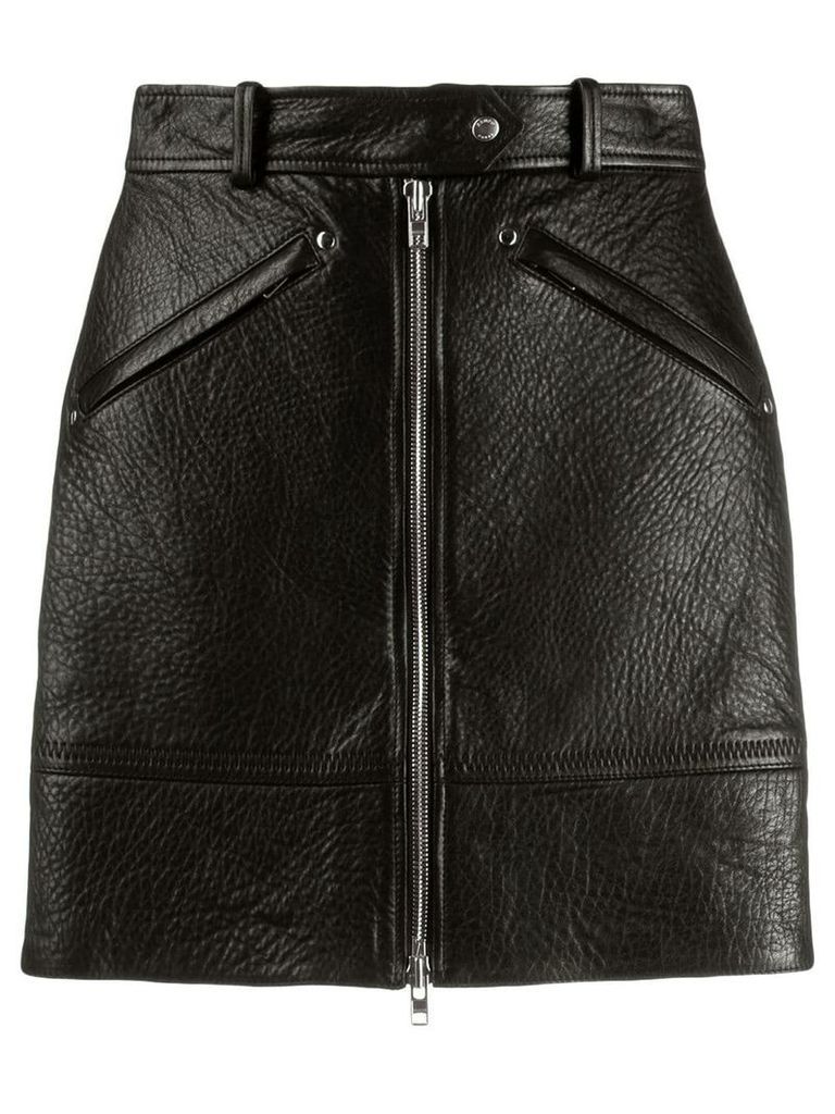 Kenzo zipped leather skirt - Black