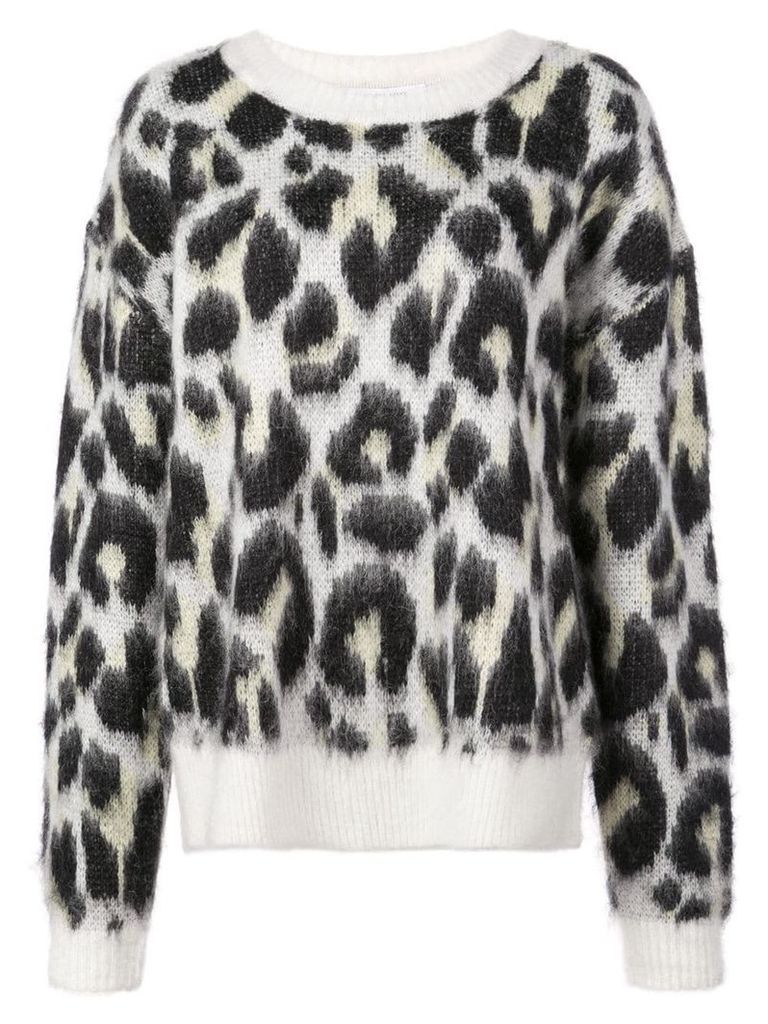 Designers Remix textured leopard print jumper - White