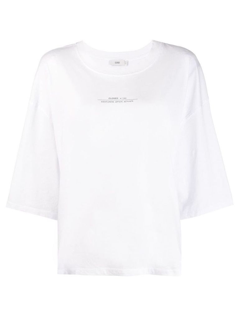 Closed printed logo oversized T-shirt - White