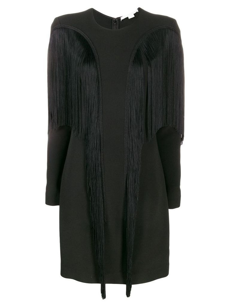 Stella McCartney fringed fitted dress - Black