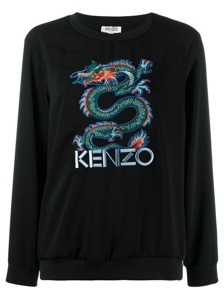 Kenzo embroidered dragon jumper - Black