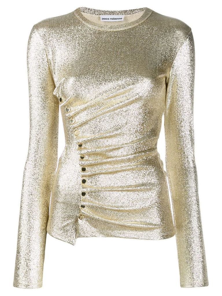 Paco Rabanne metallic ruched top - GOLD