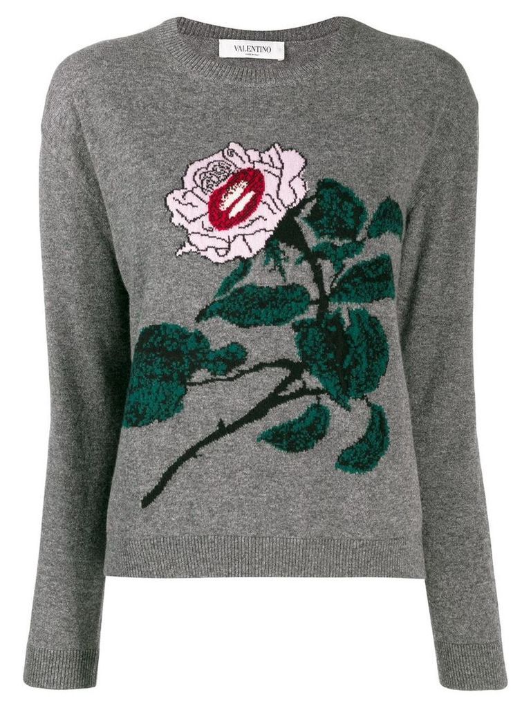 Valentino embroidered knitted sweater - Grey