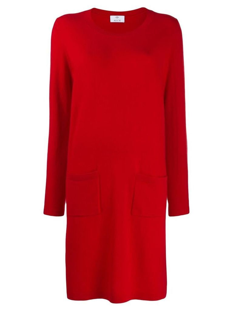 Allude fine knit sweater dress - Red
