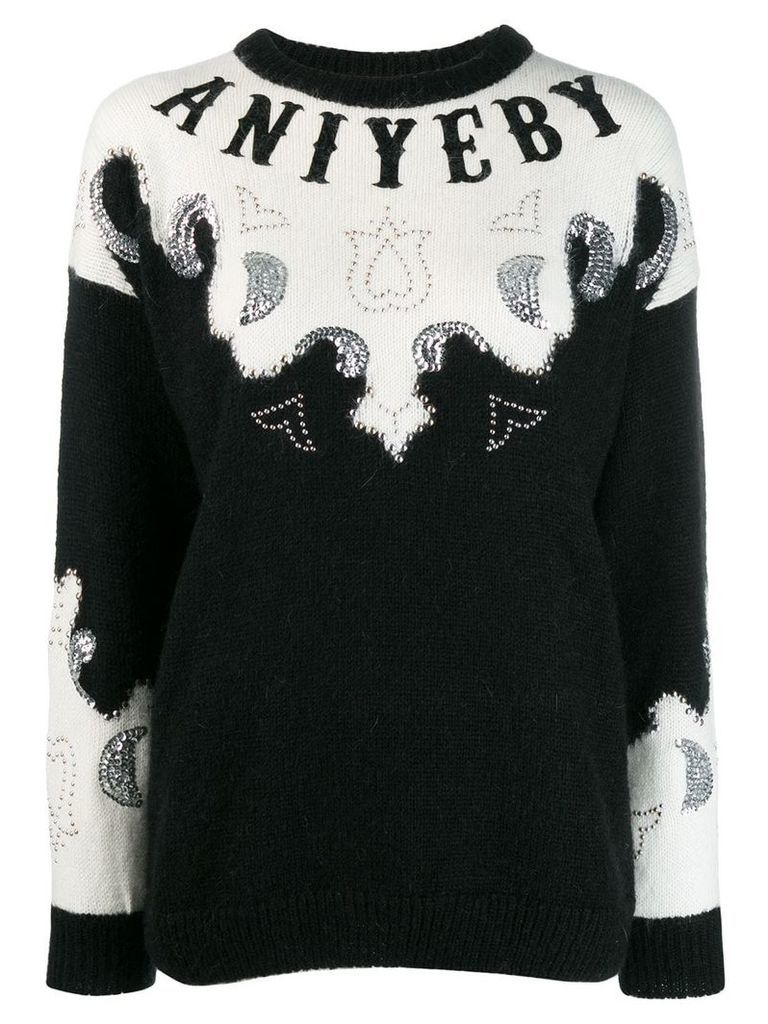 Aniye By embellished logo sweater - Black