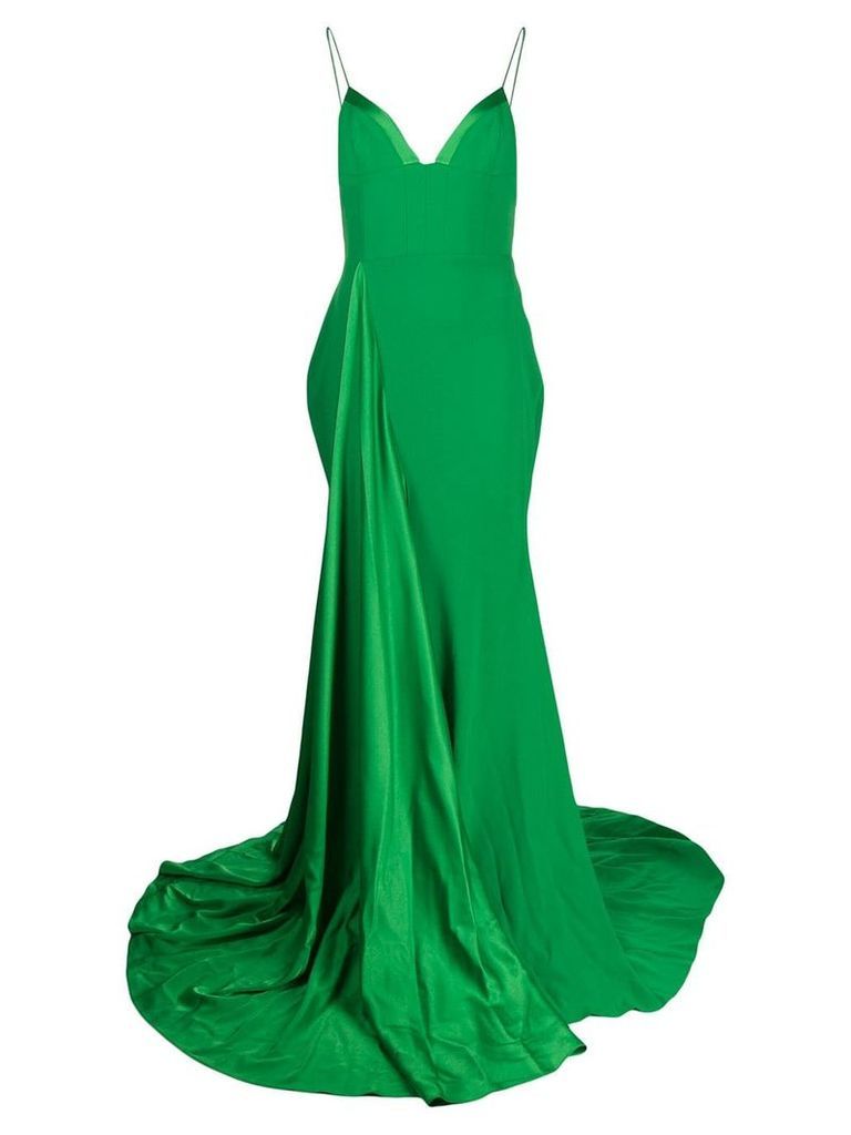 Alex Perry spaghetti straps long dress - Green