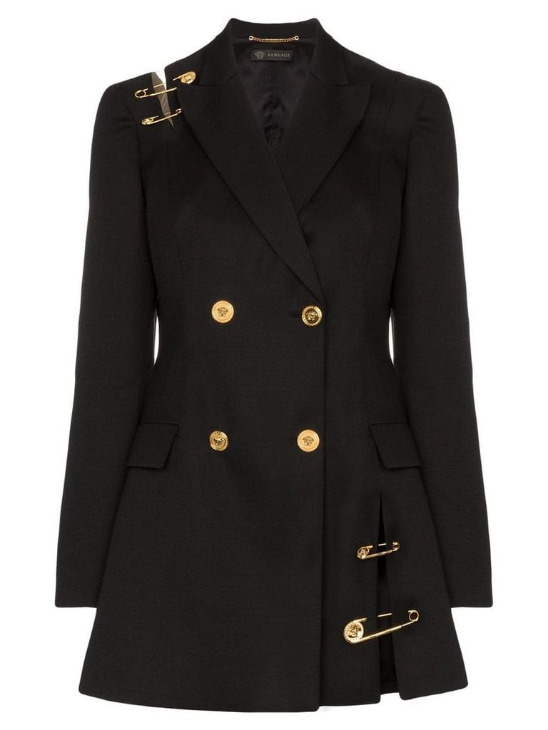 Versace safety-pin double-breasted blazer dress - Black