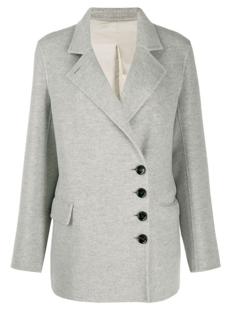 Joseph Lyne diagonal button coat - Grey