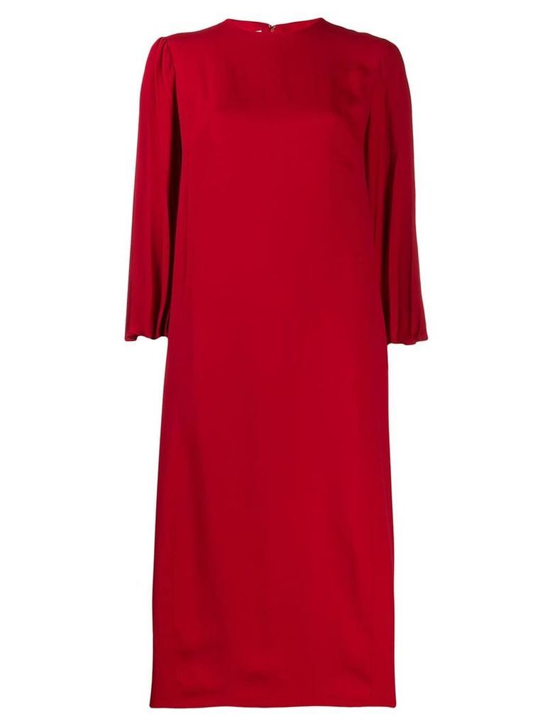 Valentino pleated-back midi dress - Red