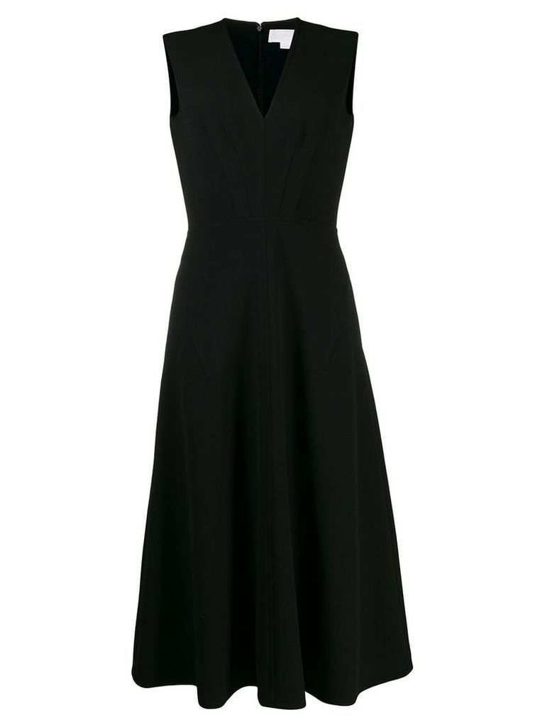 Genny V-neck flared dress - Black