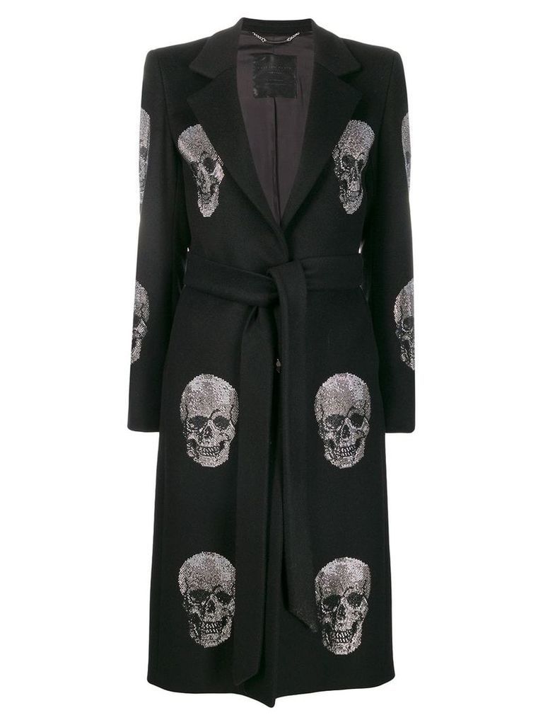 Philipp Plein crystal skull coat - Black