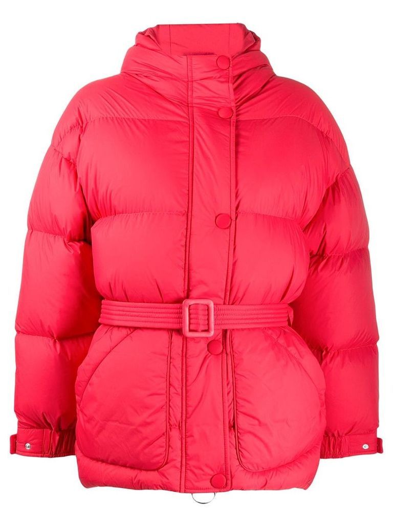Ienki Ienki oversized belted padded jacket - Red