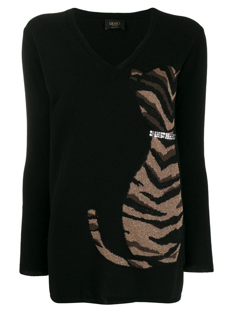 LIU JO cat-print sweater - Black