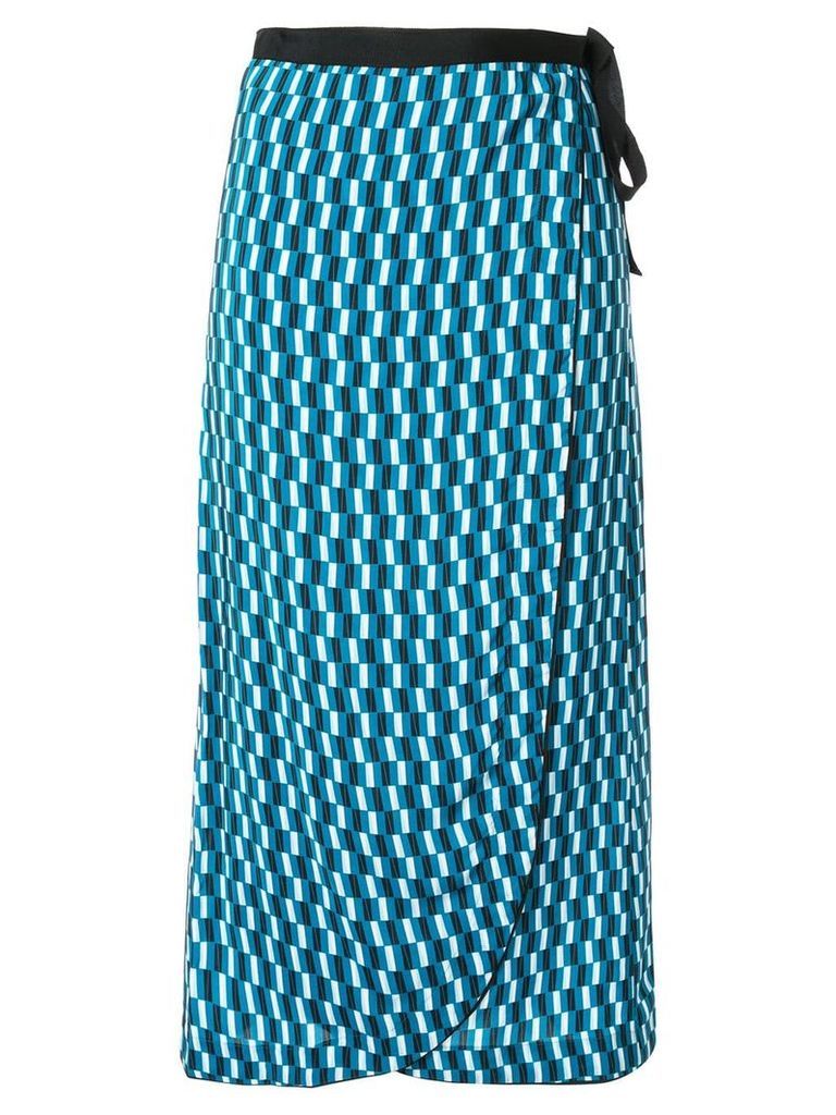 Cefinn geometric print wrap skirt - Blue
