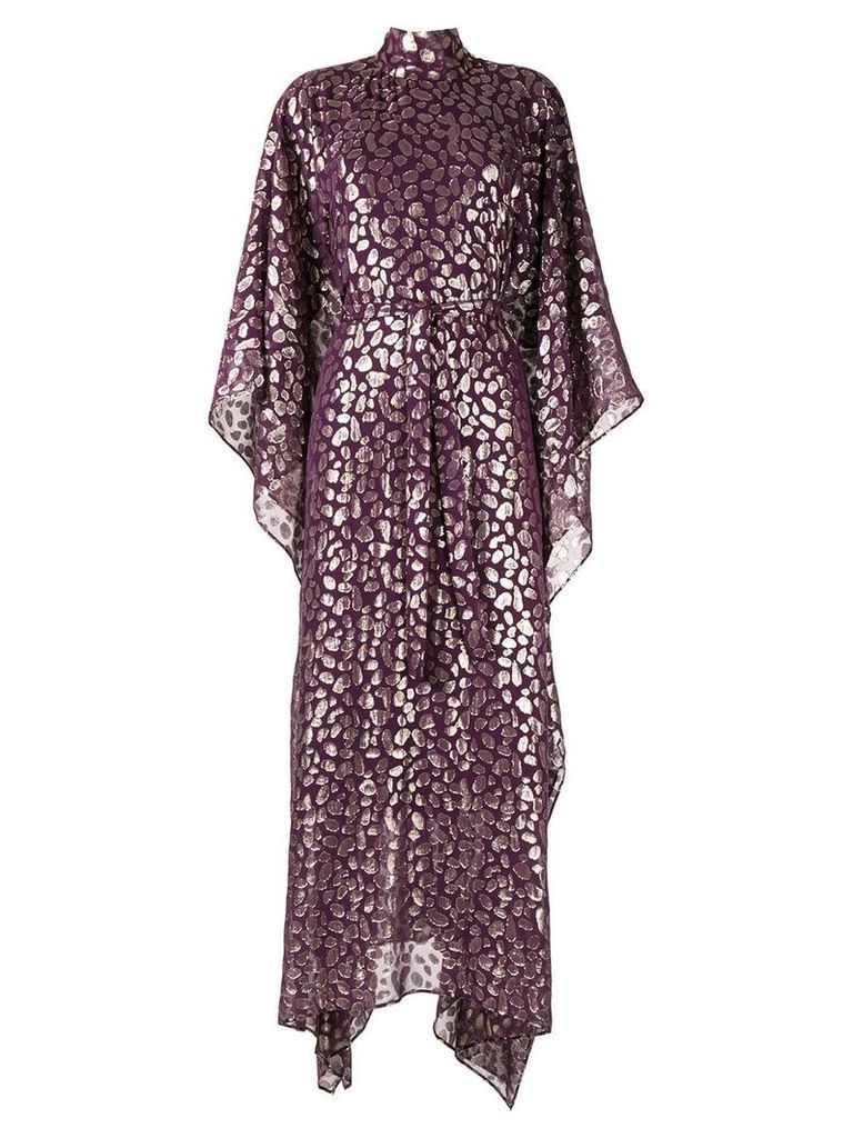 Taller Marmo Foil-print kaftan dress - PURPLE