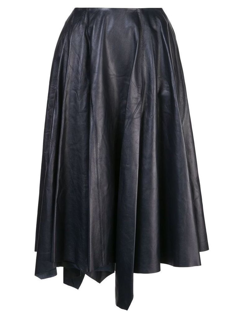 Marni asymmetric leather skirt - Black