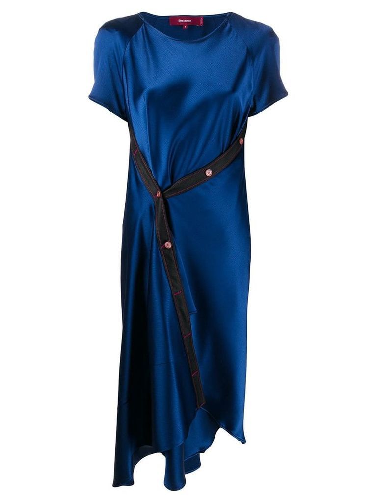 Sies Marjan off-centre buttoned asymmetric dress - Blue