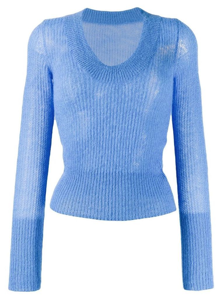 Jacquemus ribbed round neck sweater - Blue