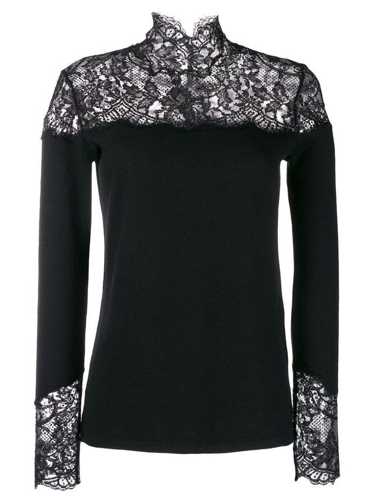 Ermanno Scervino lace inlay sweater - Black