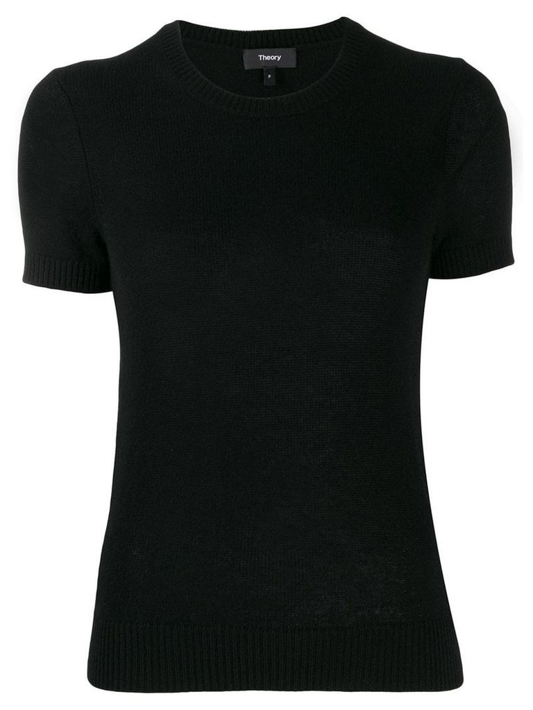 Theory short-sleeved cashmere top - Black