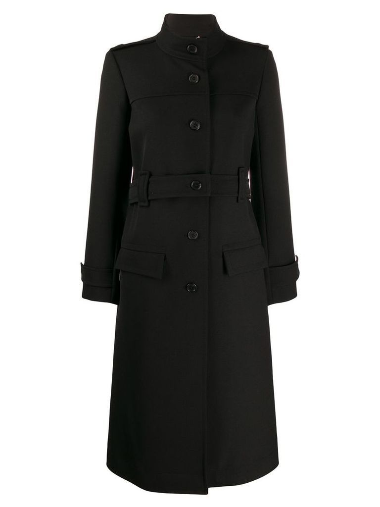 Chloé high collar single breasted coat - Black