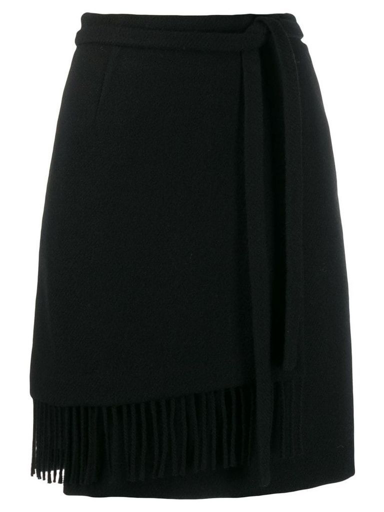 Woolrich fringed wrap skirt - Black
