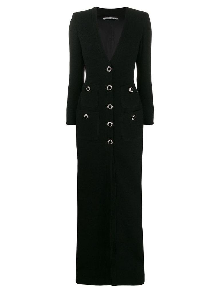 Alessandra Rich long V-neck dress - Black