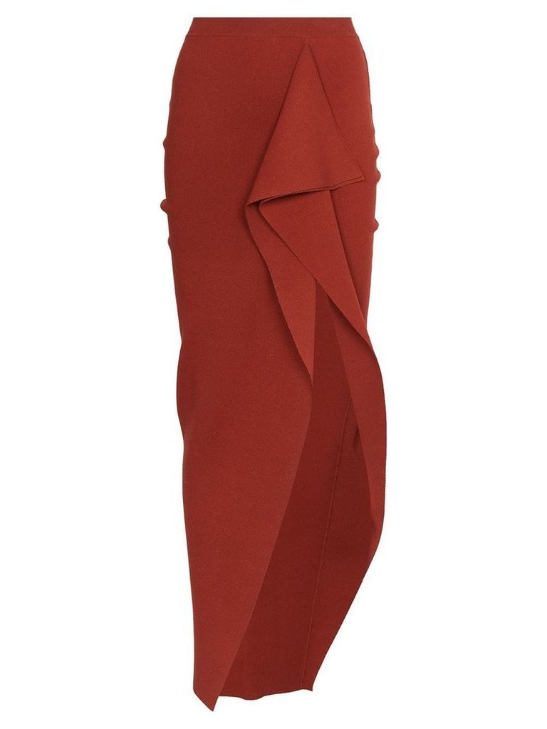Rick Owens draped detail slit skirt - Red