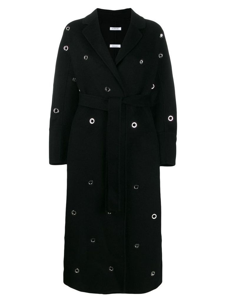 P.A.R.O.S.H. eyelet embellished robe coat - Black
