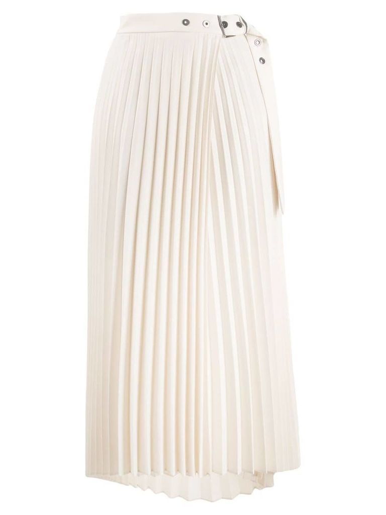 Brunello Cucinelli pleated wrap style skirt - NEUTRALS