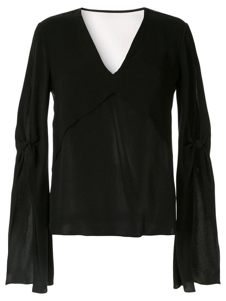 Dion Lee ruffle sleeve layered blouse - Black